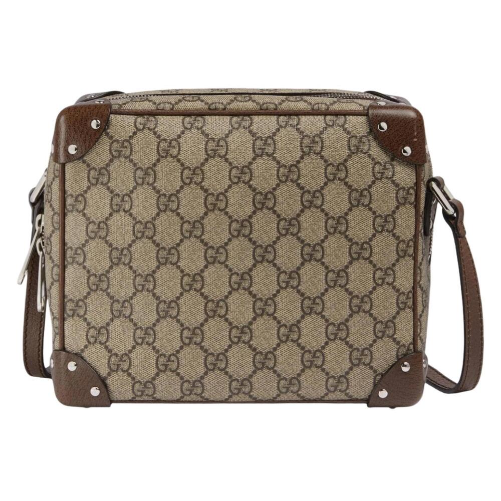 GUCCI GG Shoulder Bag With Leather Details
